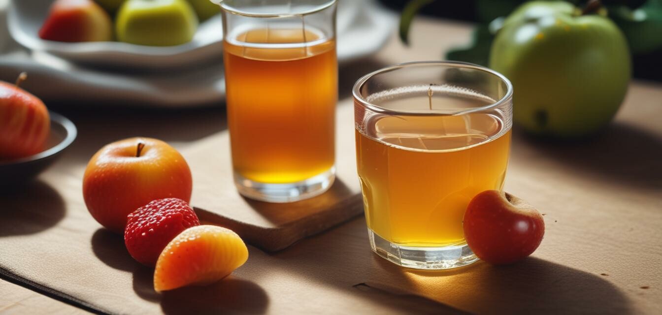 Apple cider vinegar gummies with water and fruits