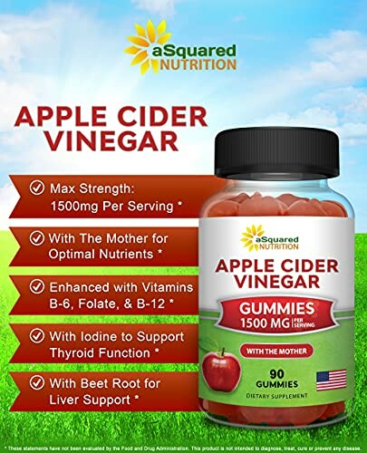 aSquared Nutrition Apple Cider Vinegar Gummies