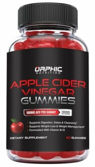 Bottle of apple cider vinegar gummies dietary supplement.