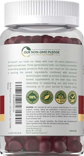 Carlyle supplement bottle with non-GMO pledge label
