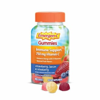 Emergen-C Gummies bottle with fruit flavors