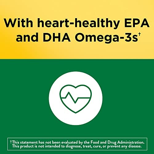 Heart-healthy EPA and DHA Omega-3s supplement label.