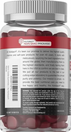 Horbach vitamins supplement bottle with non-GMO promise label.
