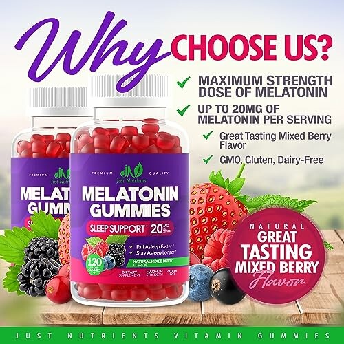 Just Nutrients Melatonin 20mg Gummies