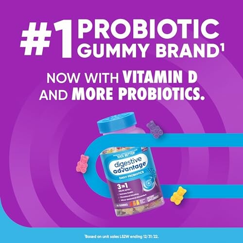 #1 probiotic gummy brand with vitamin D and more probiotics