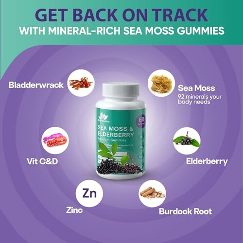 Sea Moss Gummies with minerals and vitamins.