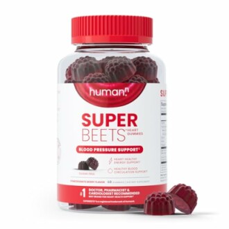 Bottle of Super Beets heart gummies