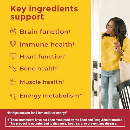 List of key ingredients supporting various health functions.