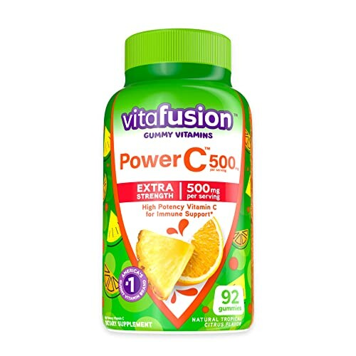 Vitafusion Power C gummy vitamins bottle with citrus flavor